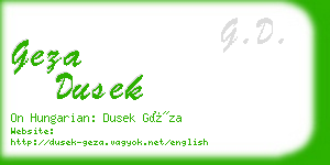 geza dusek business card